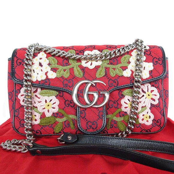Auth GUCCI Shoulder Bag Red series GG canvas - Picture 1 of 13